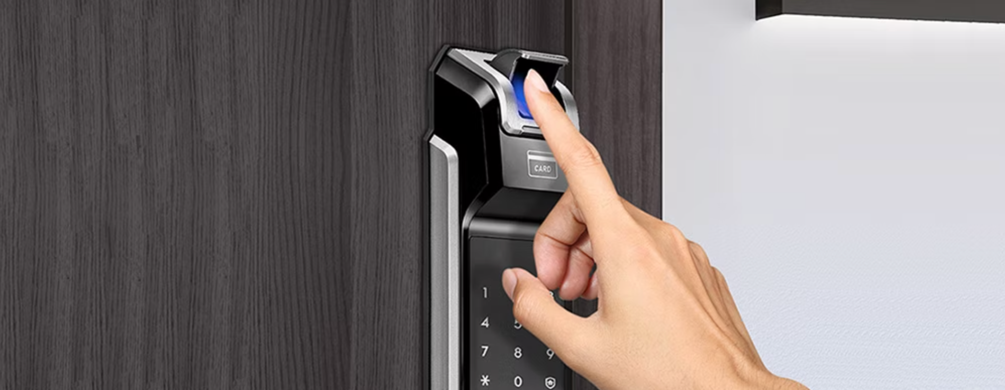 Illustration of Fingerprint Recognition Smart Locks For Secure Apartments